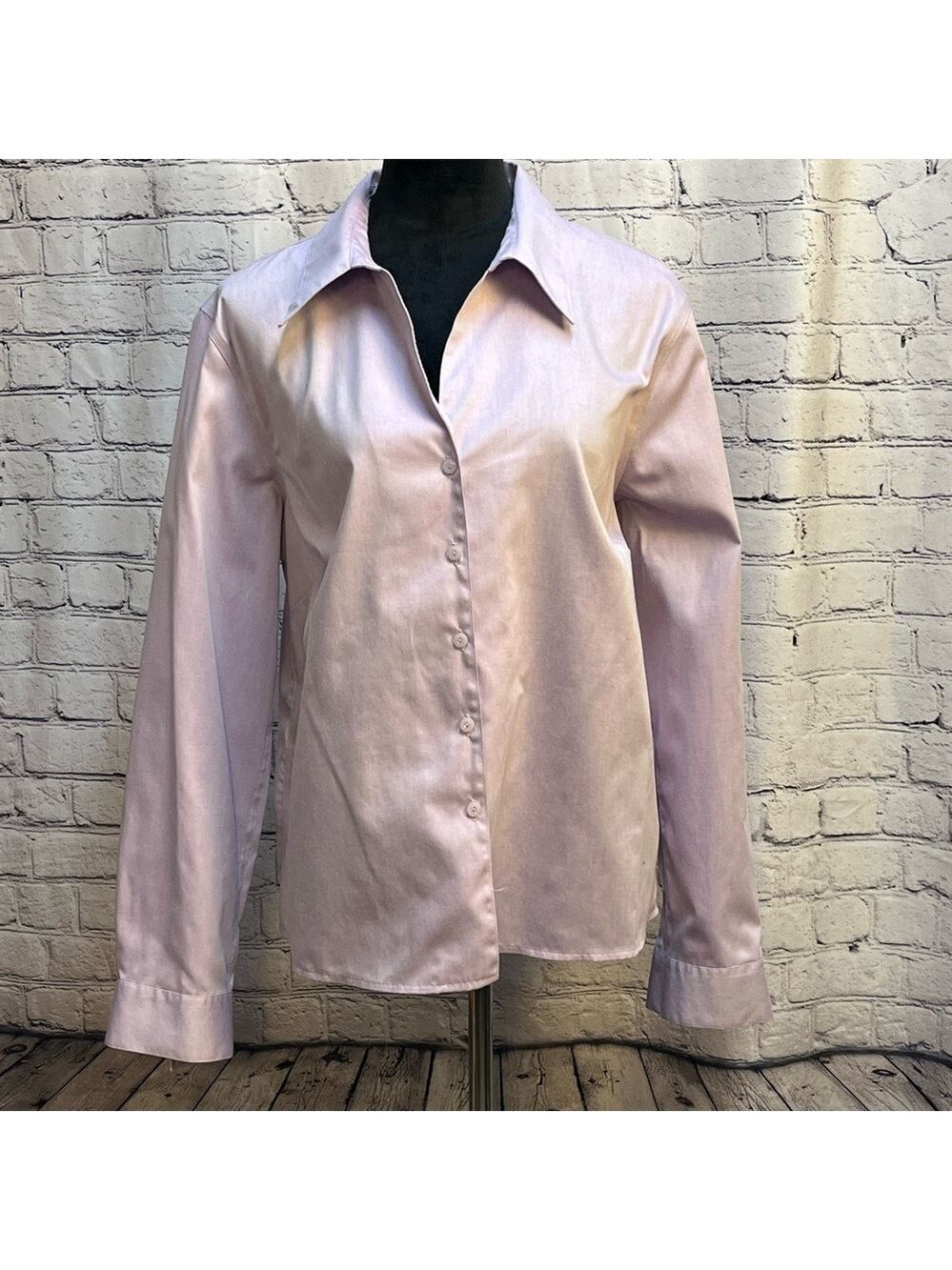 JONES WEAR ESSENTIALS Quickcare Light Purple Button Down Shirt sz 18 EUC